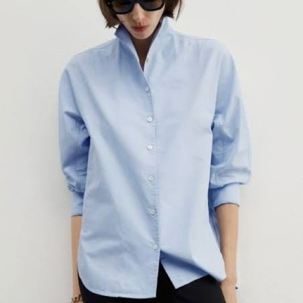 AYR The Tate Oxford Cloth Collared Long Sleeve Shirt in White Size Large - Picture 2 of 10